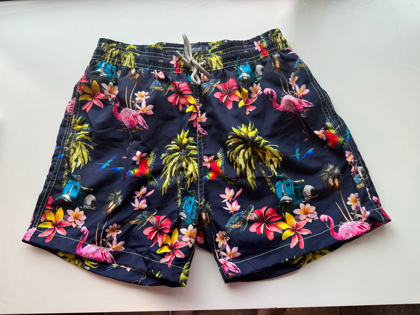 Vespa range, dark blue shorts